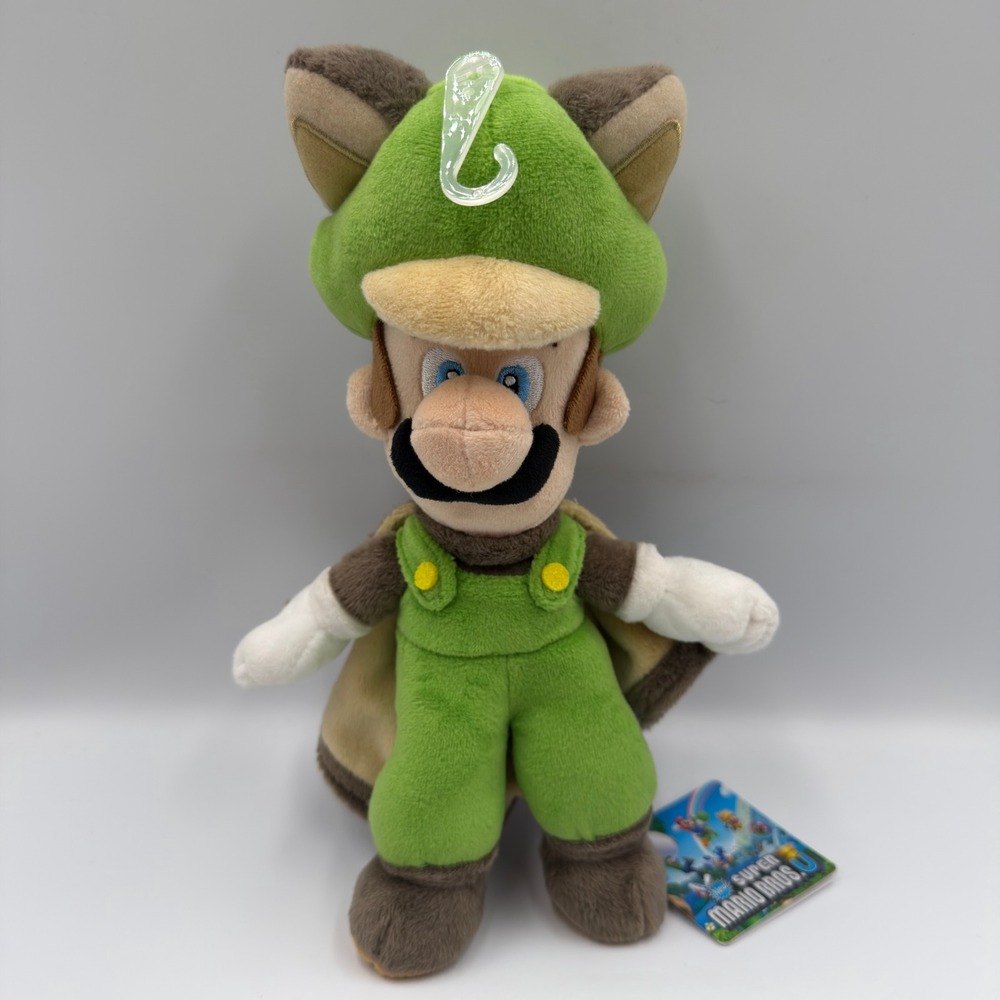 Nintendo Super Mario Bros U Flying Squirrel Luigi 9 Inch Plush San-Ei 01789 NEW